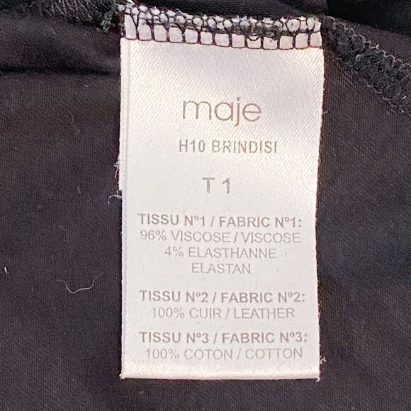 Maje Brindisi Leather Accent Mini Dress - Picture 5 of 7